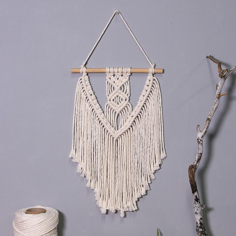 Macrame Muur Opknoping Decor, Boho Chic Art Geweven Tapijt Voor Nursery Slaapkamer Appartement Inrichting: Default Title