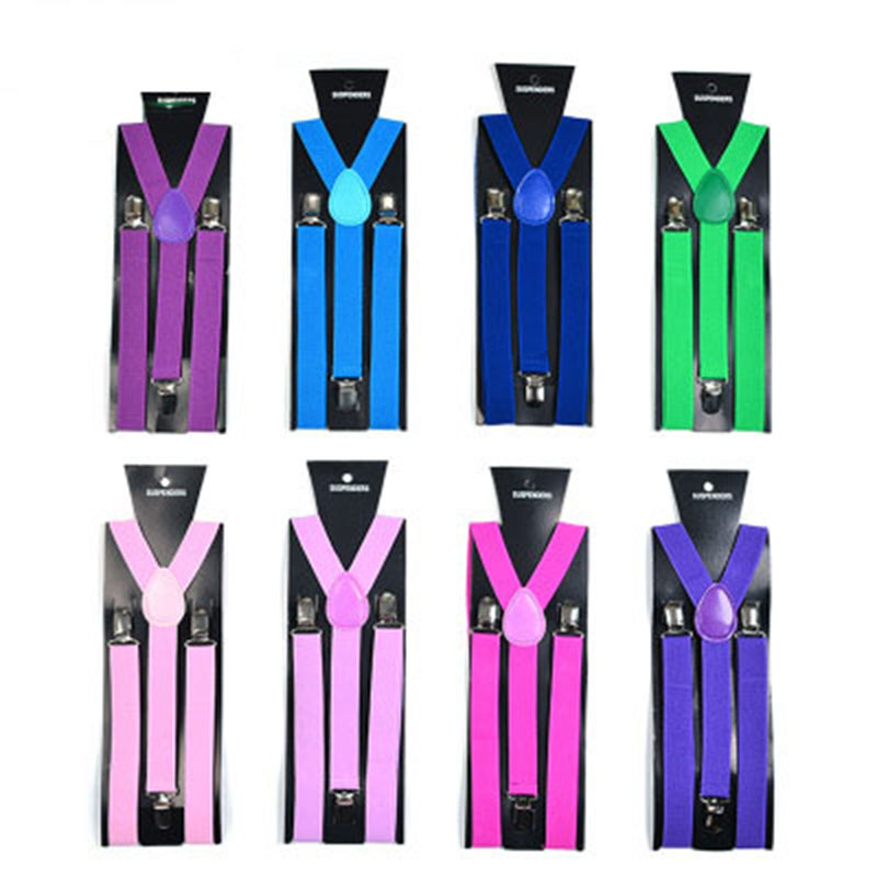 Adjustable Elasticated Adult Suspender Straps Unisex Women Men Y Shape Elastic Clip-on Suspenders 3 Clip Pants Braces