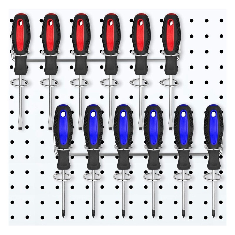 Top 2 Stuks Schroevendraaier Houder Pegboard Multi-Tool Houder Accessoire Pegboard Accessoires Multi-Ring Gereedschaphouder Voor Pegboard
