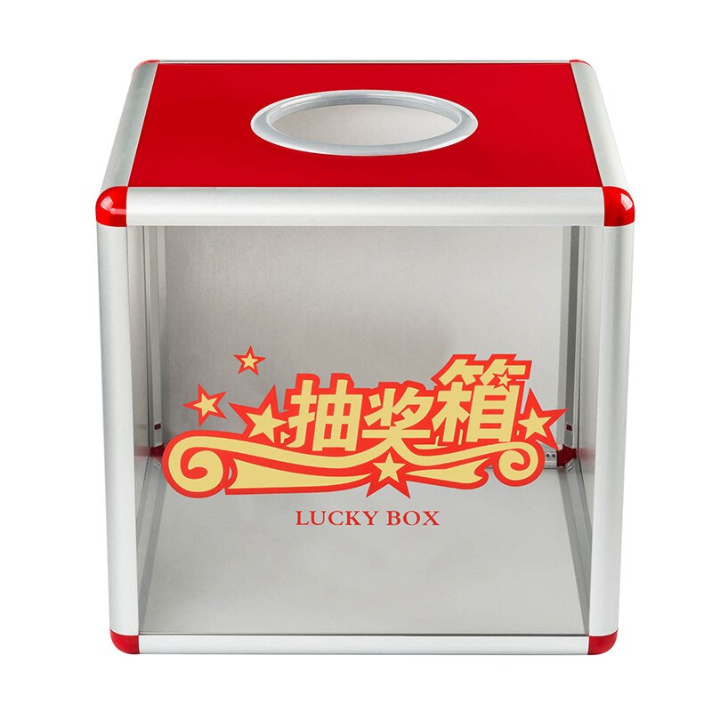 B8075 lottery box custom 25cm small red detachable transparent lottery box for promotional activities