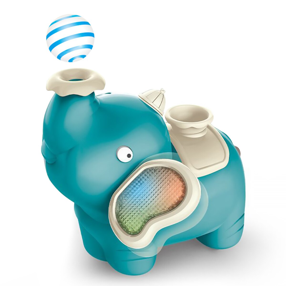 Balle flottante d&#39;éléphant pour enfants, jouets avec musique légère, humidificateur à effet de fumée, jeu interactif pour bébé rampant: Blue