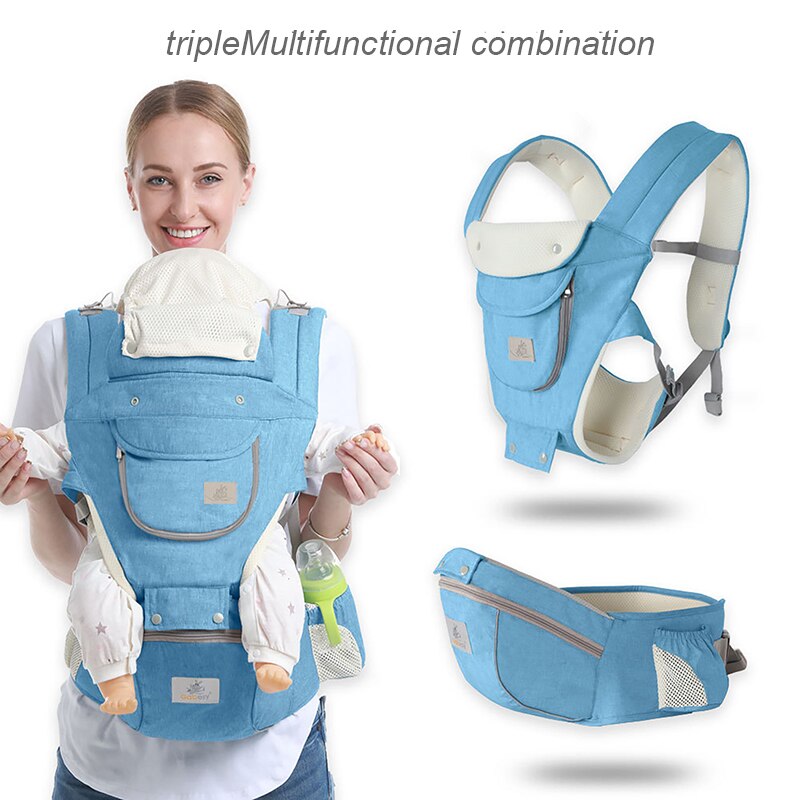 Gabesy-mochila portabebés ergonómica para bebé, portabebés, mochila frontal, taburete de cintura, bolsa de almacenamiento para bebé de 0 a 36 meses