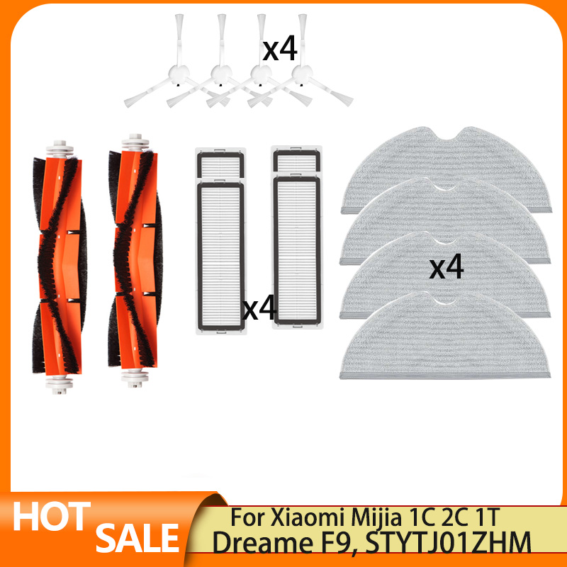 Kompatibel Für Dreame F9, Xiaomi Mijia 1C 2C 1T STYTJ01ZHM Ersatz Zubehör Wichtigsten Seite Pinsel Hepa-Filter Mopp Tuch teile: Freier Raum