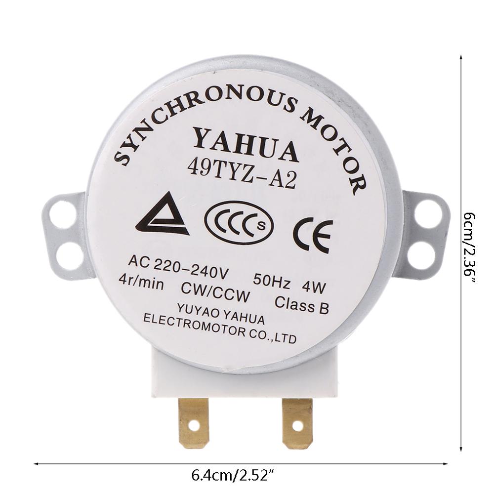 1Pc x Microwave Motor CW/CCW 4 W 5/6 RPM AC 220-240V Rotary Table Synchronous 49TYZ-A2