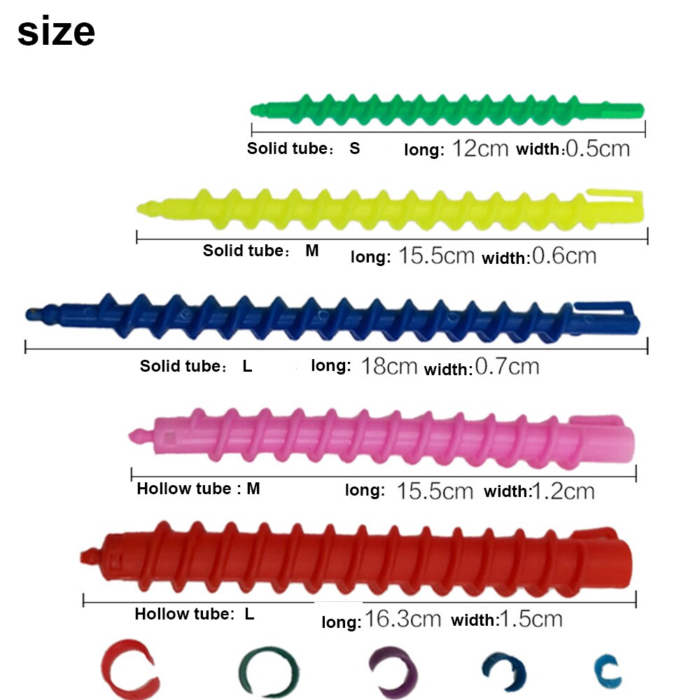 Rodillos de plástico para estilismo, rizador en espiral, barra de permanente, herramientas de peluquería, tornillo giratorio de barbero, herramienta de estilismo para el cabello, 26 piezas: Solid tube L