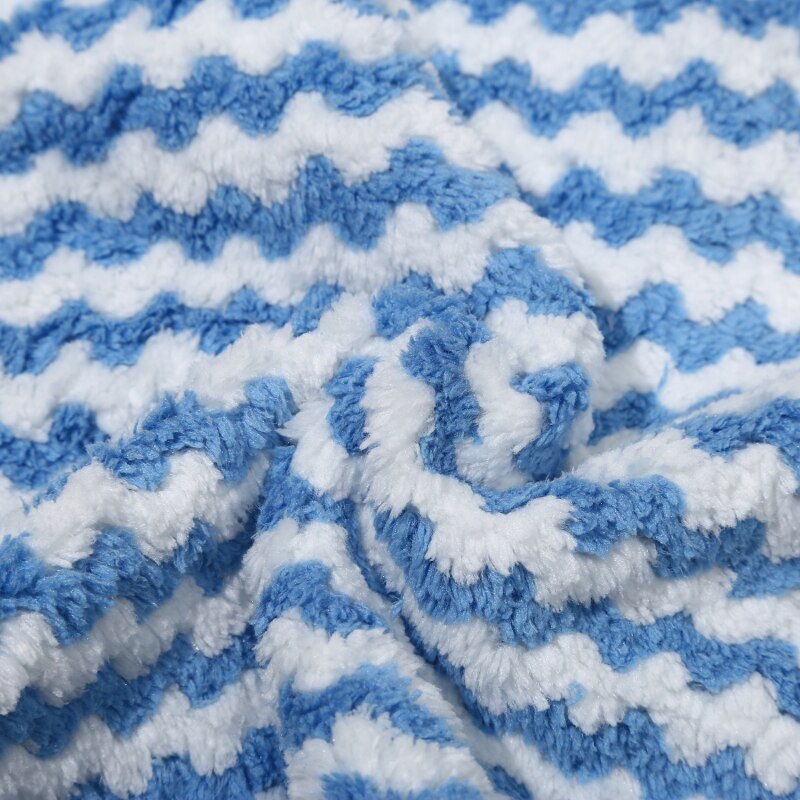 1/20Pcs Striped Flower Household Kitchen Towels Absorbent Thicker Microfiber Wipe Table Kitchen Cleaning Dish Washing Cloth