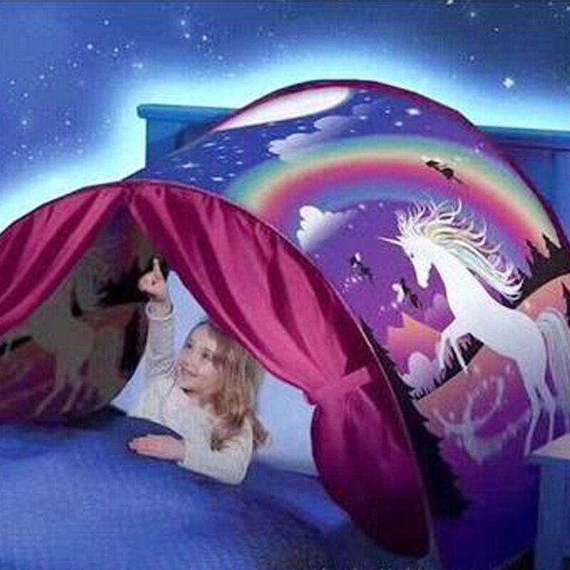 Children Fantasy Dream Tents Dinosaur Island Space Foldable Bed Tents Camping Hiking Christmas with led lights