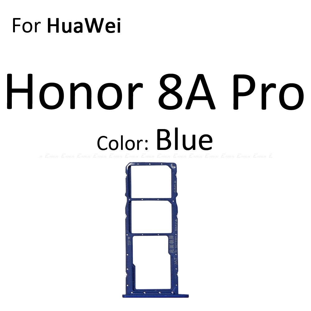 Sim Card Socket Slot Tray Reader Holder Connector Micro SD Adapter Container For HuaWei Honor 8C 8X 8A Pro Replacement Parts: For Honor8A Pro Blue