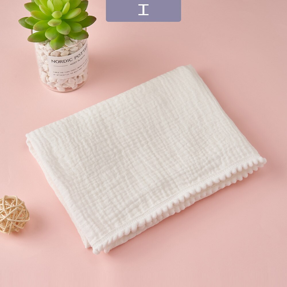 Elinfantile 1 pièces 100% coton 80*65 Cm bébé boule gland couverture garçons et filles coton gaze serviette de bain bébé lange d'emmaillotage serviette: I-baby bath towel