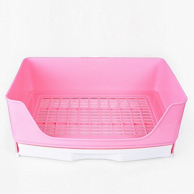 Caja de inodoro de conejo grande para entrenamiento, bandeja esquinera con cajón para mascotas, hámster adulto, conejillo de indias, Galesaur: Pink