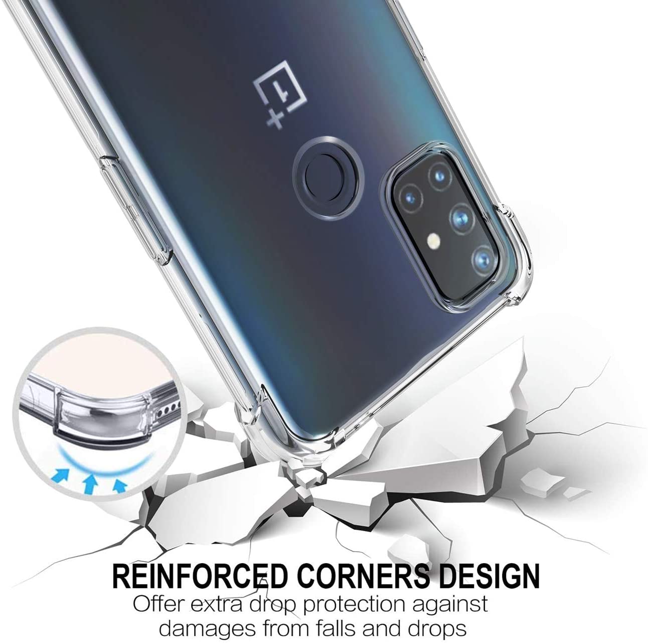 Capa de silicone à prova de choque para oneplus nord n10 n100 5g nordn10 nordn100, proteção traseira macia e transparente