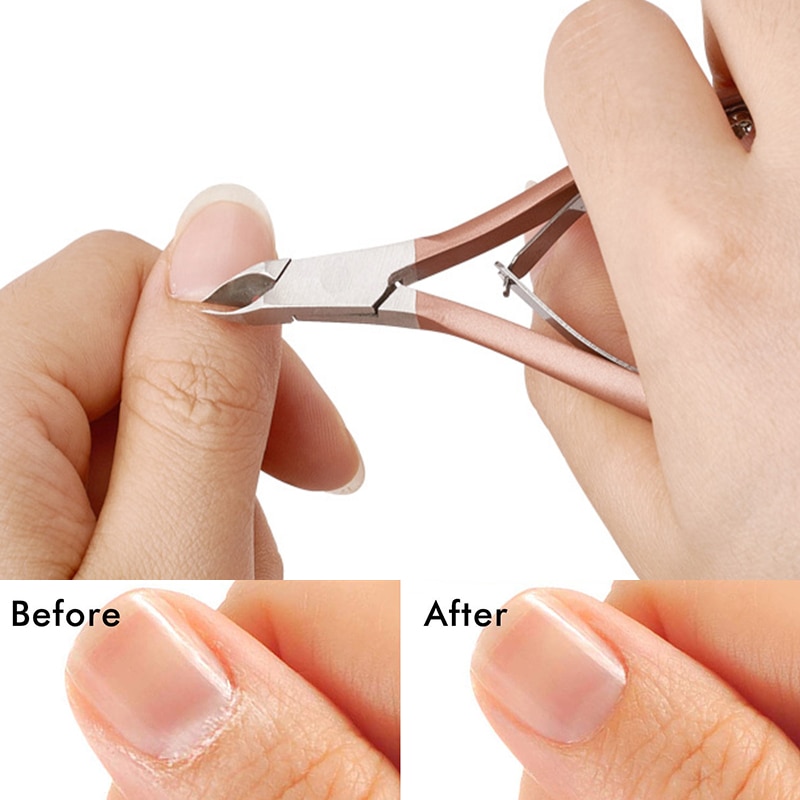 Alicate de cutícula de aço inoxidável, profissional, cortador de unhas, arte de unha, manicure, pedicure, cuidados, cortador, ferramentas de beleza