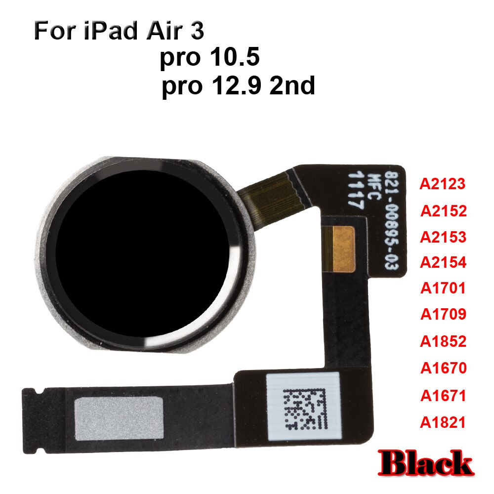Heimat Taste Schlüssel Mit biegen Kabel Für iPad Profi 10,5 A1701 A1709 A1852 12,9 2nd A1670 A1671 A1821 Luft 3 a2123 A2152 A2153 A2154: WEISS