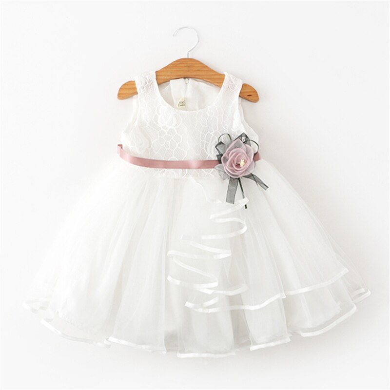 Vestido niña de de verano Niñas Ropa de princesa de encaje vestido de bebé de flores vestidos infantiles para niñas ropa Casual 2 6 años: White 1 / 4T