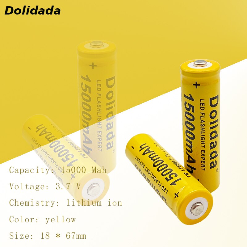3.7V 15000 mAh 18650 lithium ion batteries Rechargeable battery For LED flashlight/Electronics