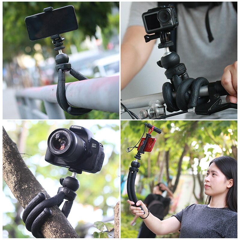 Travel Outdoor Octopus Tripod Mini Bracket Stand Flexible Tripod with Ballhead Phone Mount for Smartphone DSLR Camera Gopro