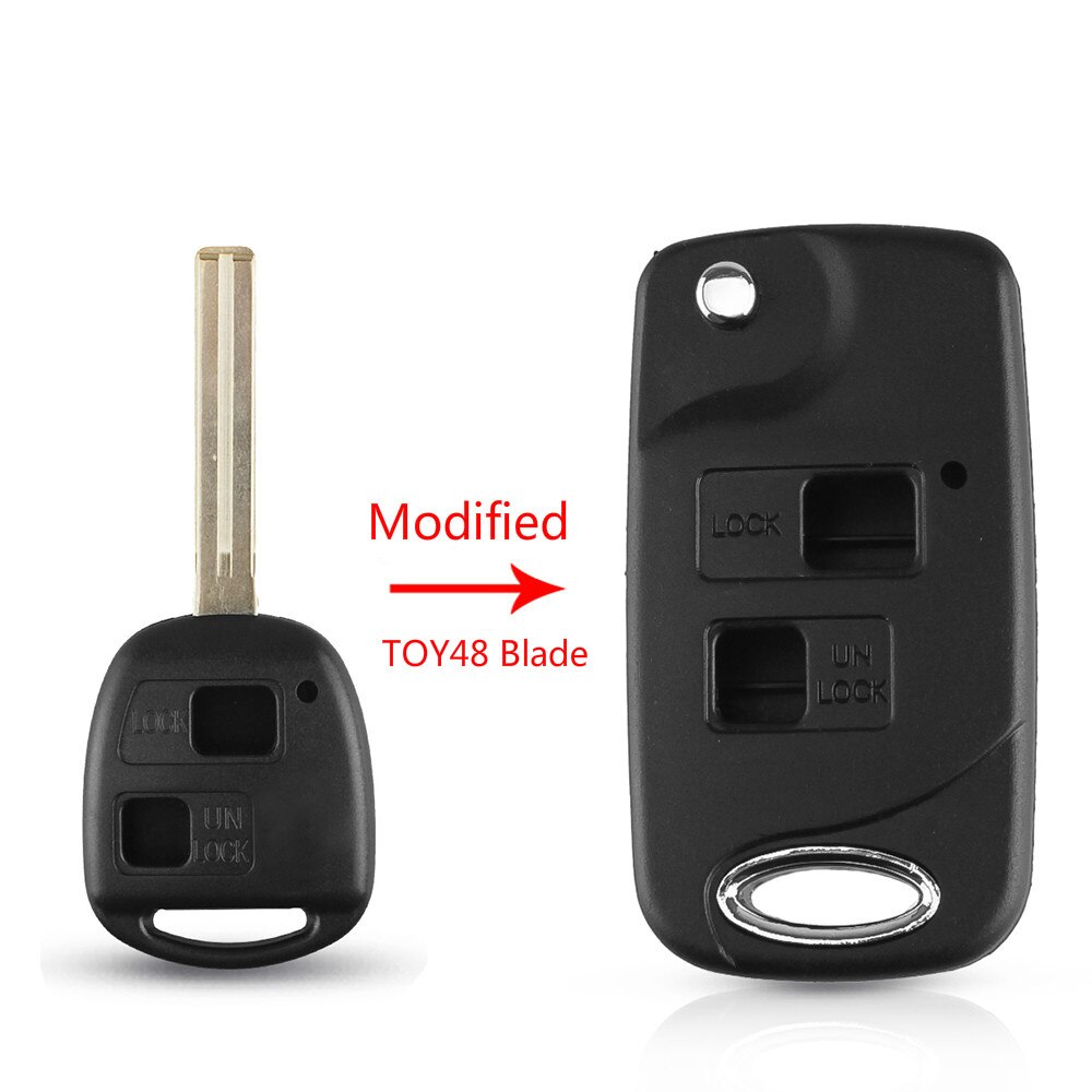 3 Button Flip Key Shell For Toyota Camry, Prado, Highlander – Replacement Fob Case