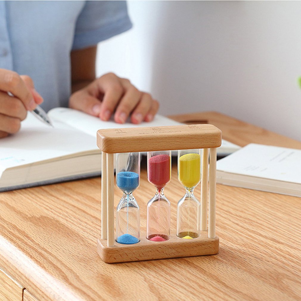 1/3/5 Minuut Houten Zand Glas Zandloper Timer Klok Home Decor Voor Childern Eenvoudige Stijl