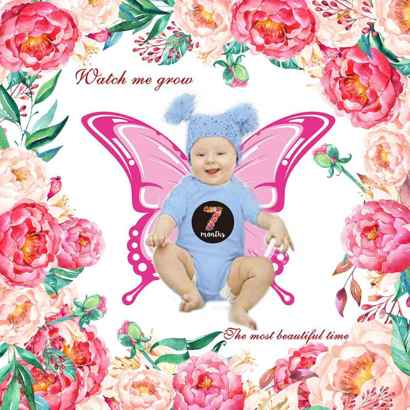 1 Set Baby Milestone Deken Maandelijkse Sticker Fotografie Prop Achtergrond Dekens Jongen Meisje Foto Accessoires