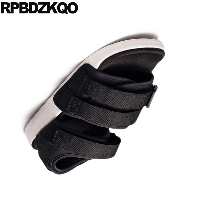 Schoenen zwarte sneakers mode ademende heren sandalen zomer outdoor riem platte sport blauw casual inheemse open teen