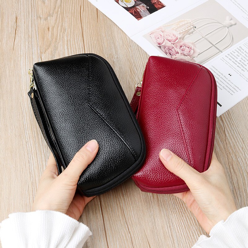 Nova moda feminina longa bolsa feminina grande capacidade de concha saco com zíper carteira bolsa do telefone móvel