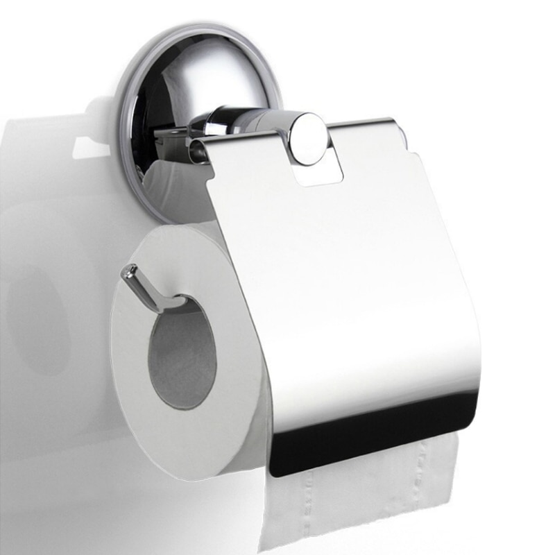 Portarrollos de papel higiénico de baño NoEnName_Null ventosa de acero inoxidable para montaje en pared