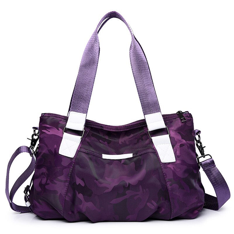 Hohe Kapazität Tote Taschen Weibliche Casual Ipad Fach Handtaschen Schulter Taschen Für Frauen Neue Nylon Wasserdichte Damen Tasche: Purple