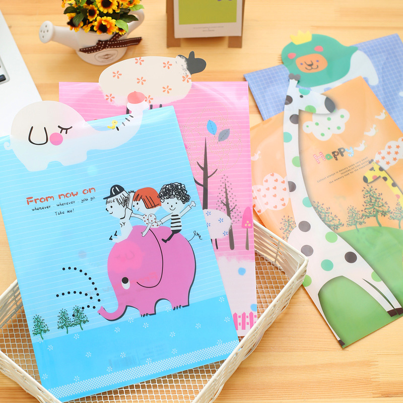 Animal Cover Cartoon File Bag A4 File Information Bag File Cover Student Stationary School Office Supply