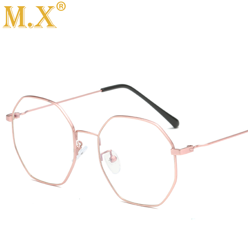 Anti Blue Light Blocking Glasses Women Radiation Polygonal Glasses men Computer Reading Protection Eyeglasses M6275: Rose gold