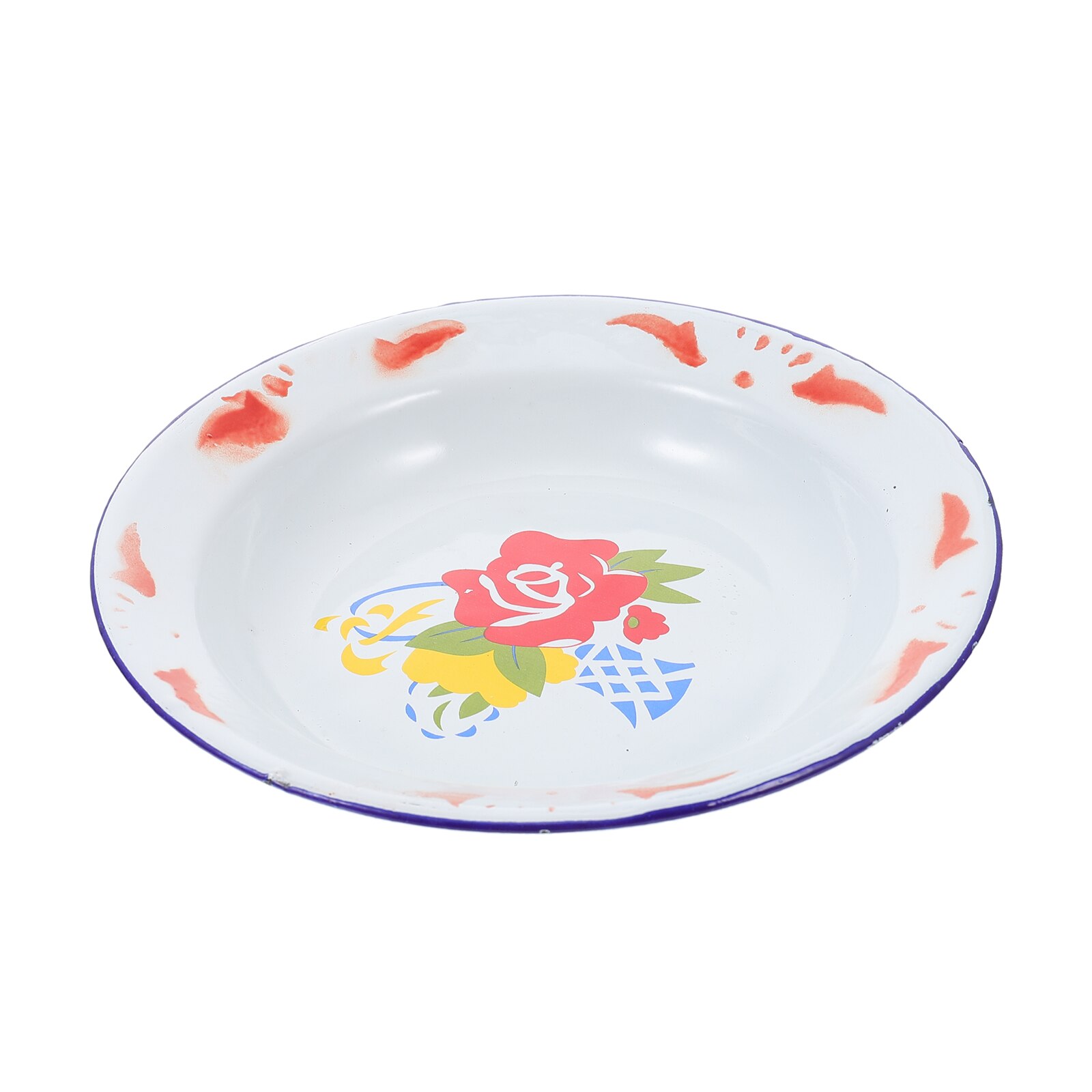 Enamel Snack Plate Chinese Style Food Serving Plate Food Tray Tableware: 20X20X3CM