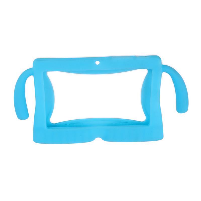 Universaali 7 tuuman tabletin suojakotelo pehmeä silikonikuorisuoja kantokahvalla  q88 lapselle lasten tabletille: Taivaansininen