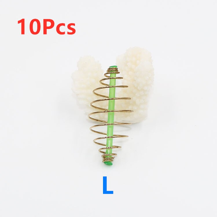 10/5 Pcs Fishing Bait Spring Lure Inline Hanging Tackle Stainless Steel Feeder Fishing Tools Fishing Accessories: 10Pcs L