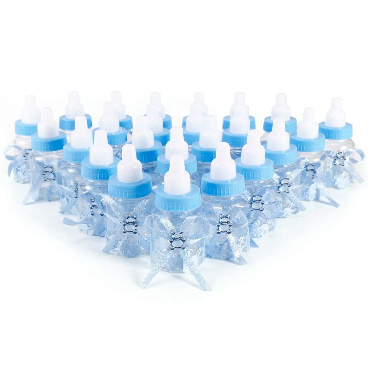 24 X Baby Fles Mini Baby Fles 4X9Cm Strass Beer Favor Baby Meisje Baby Doop: Blue