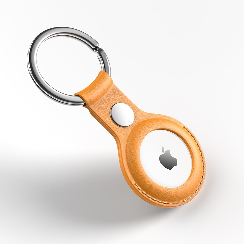 Læder airtag holder til apple airtag etui air tag nøglering etui beskyttende cover shell tracker anti-ridse
