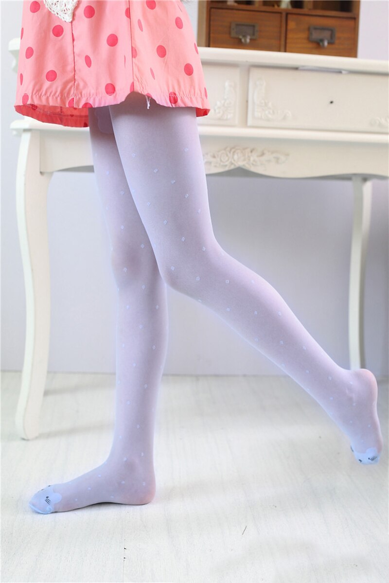 Summer thin stockings transparent leggings thin silk children's pantyhose candy color girls dance socks kitten