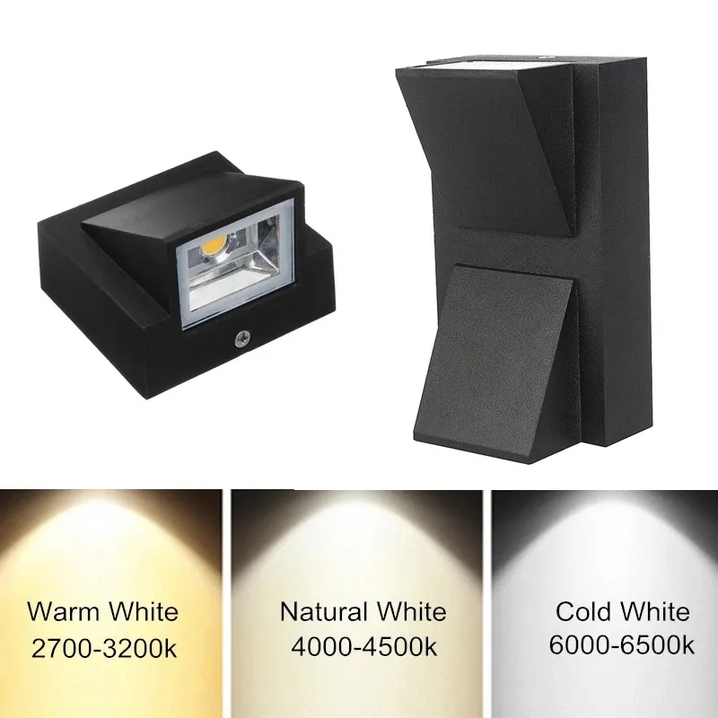 IP65 Waterproof 5W 10W indoor outdoor Led Wall Lamp modern Aluminum Surface Mounted Cube Led Garden Porch Light AC110V-/220V