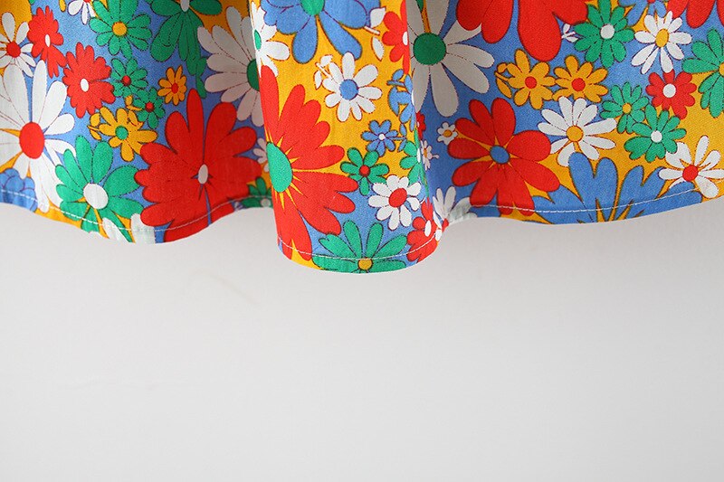 2022 nuovi abiti a maniche lunghe autunnali ragazze da 1 a 4 anni fiori floreali abiti per bambini per ragazze vestiti per bambini in cotone ragazza