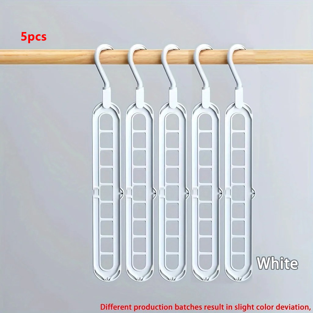 Perchas multifuncionales de plástico, organizador de ropa de 9 agujeros para ahorro de espacio, resistente, para dormitorio, armario, uso de almacenamiento en el hogar: Borgoña