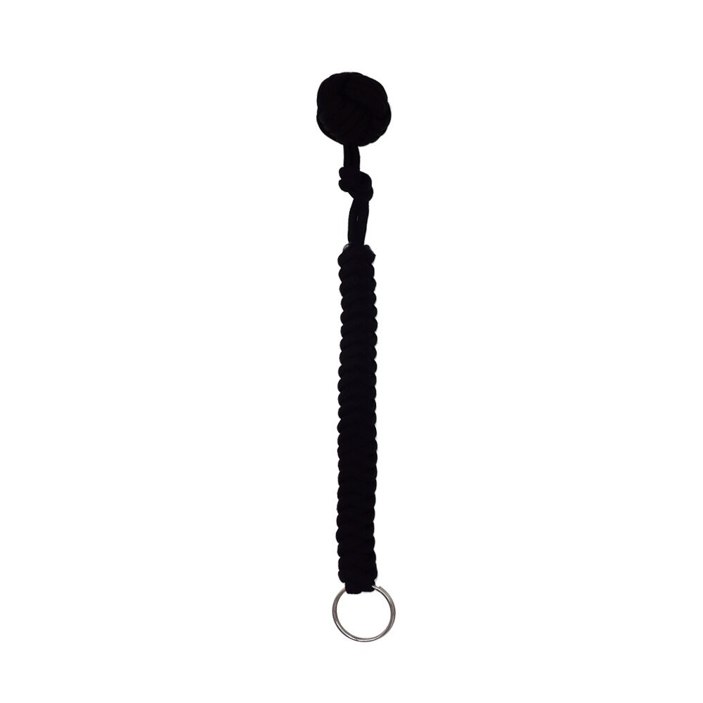 YOUGLE-cordón de paracaídas de 20cm, cuerda de Puño de mono, llavero de nudo, llavero con bola de Metal: Negro