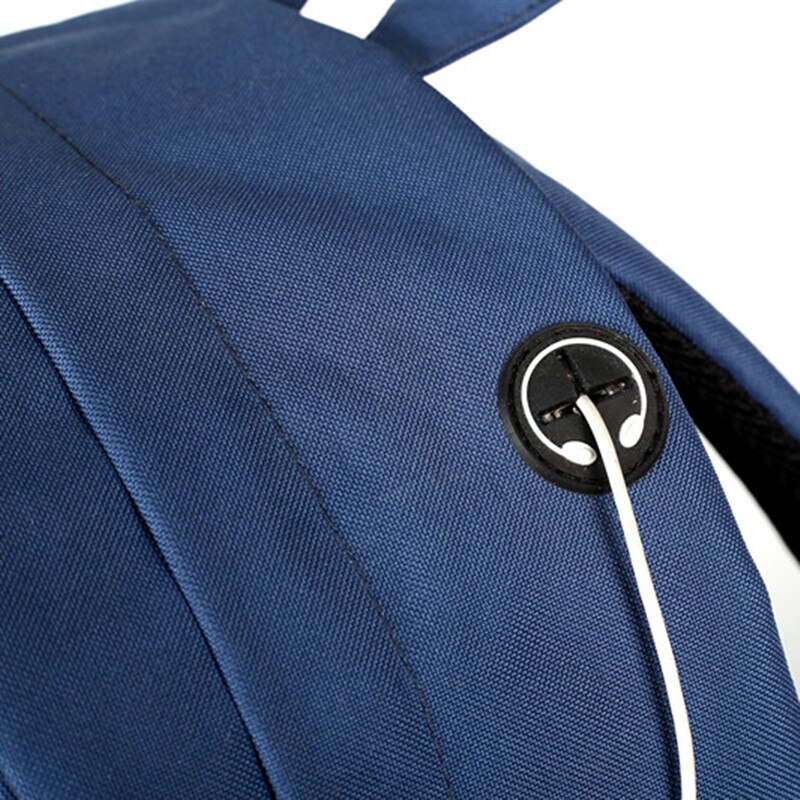 Male School Student Backpacks Shoulder Straps Navy Men Backpack Preppy Style 15.6'inch Laptop Shoe Pocket Resistant 229-020-004