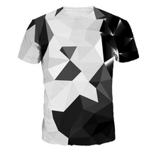 Man T-shirt Zwart Wit Patchwork 3D Print Sport Tees Fitness Kleding Jongens Tops Jogging Shirt S-3XL Blouse Workout Sweatshirts