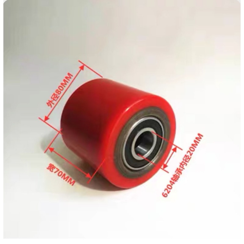 Hydrauliska palltruckshjul handpalltruckshjul 70*80*47*20mm pu med lager 6204