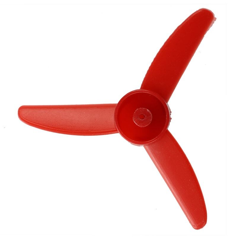 Wind Power Toy Three Blade Red Plastic Propeller 10 Pcs