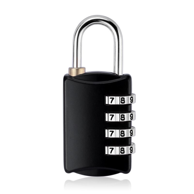Candado para la habitación de viaje maleta Mini herramienta de seguridad 4 número de dígitos combinación con contraseña de bloqueo cerradura: Black