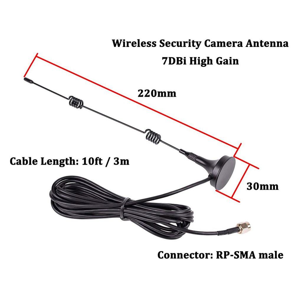 2.4G Magnetische Security Camera Antenne Extender 10ft 7dBi CCTV Draadloze WiFi Mannelijke Verlengkabel