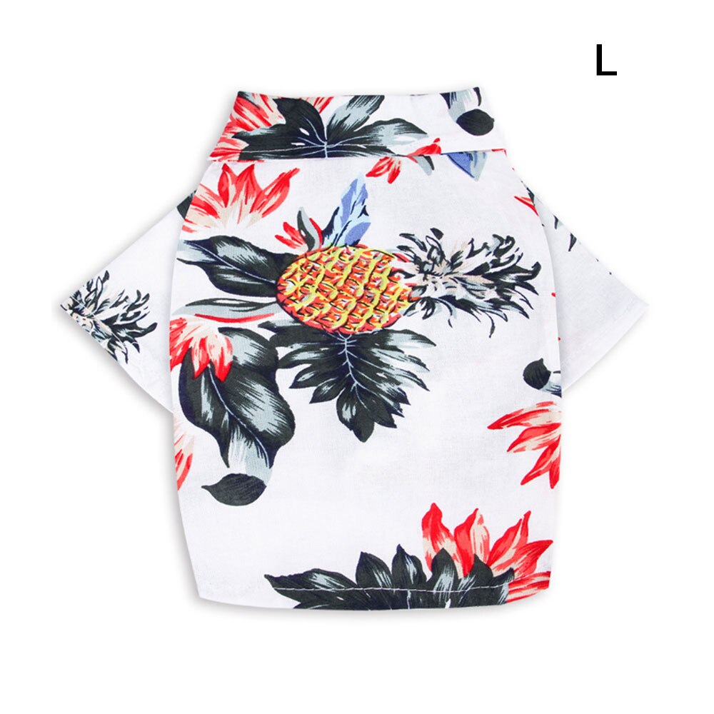 Haustier Hund Katze Hemden Sommer Strand Kleidung gemütlich lässig Haustier Kleidung Blumen- drucken hawaiisch T Shirt Beachwear Bluse 1pc