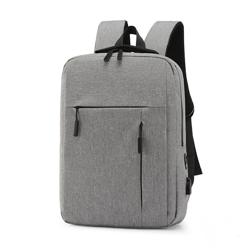 Bogtaske skoletasker til teenage rygsæk afslappet taske notesbog lærred lynlås preppy stil buet skulderrem: Grå