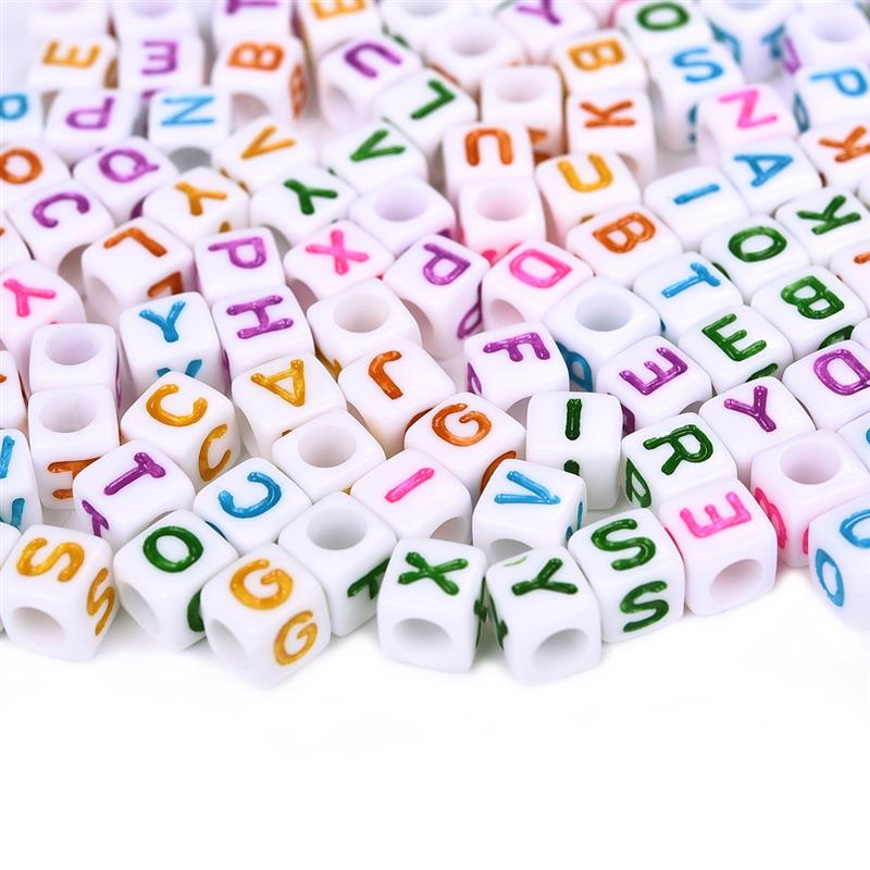 100pc Mixed English Letter Acrylic Beads Flat Heart Alphabet Number Beads For Charms Bracelet Necklace For Jewelry Making DI: 05