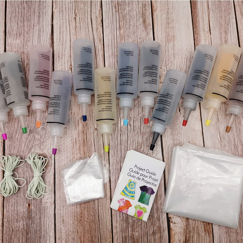 5 Bottles/12Bottles Permanent One Step Tie Dye Set DIY Kits for Fabric Textile Craft Arts Clothes for Solo Projects Dyes Paint