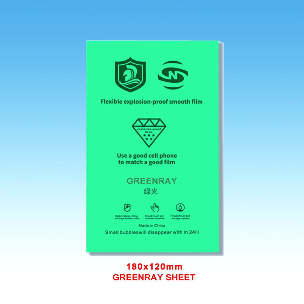 50Pcs 3D Transparent Hydrogel Film Screen Protector Mobile Phone Tablet Watch TPU Hydrogel Sheet For Film Cutter Plotter Tool: 50pcs Green Film